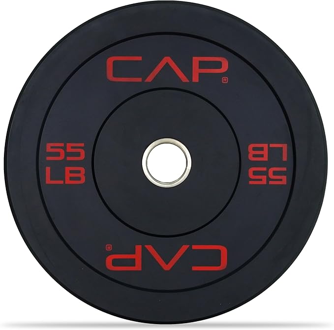55 lb. CAP Barbell Rubber Olympic Bumper Plate | Multiple Options/Colors