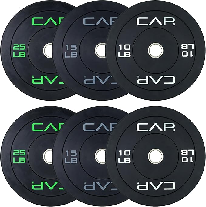 100 lb. CAP Barbell 2-Inch Olympic Bumper Plate Weight Set | 100-370 lbs | Multiple Options