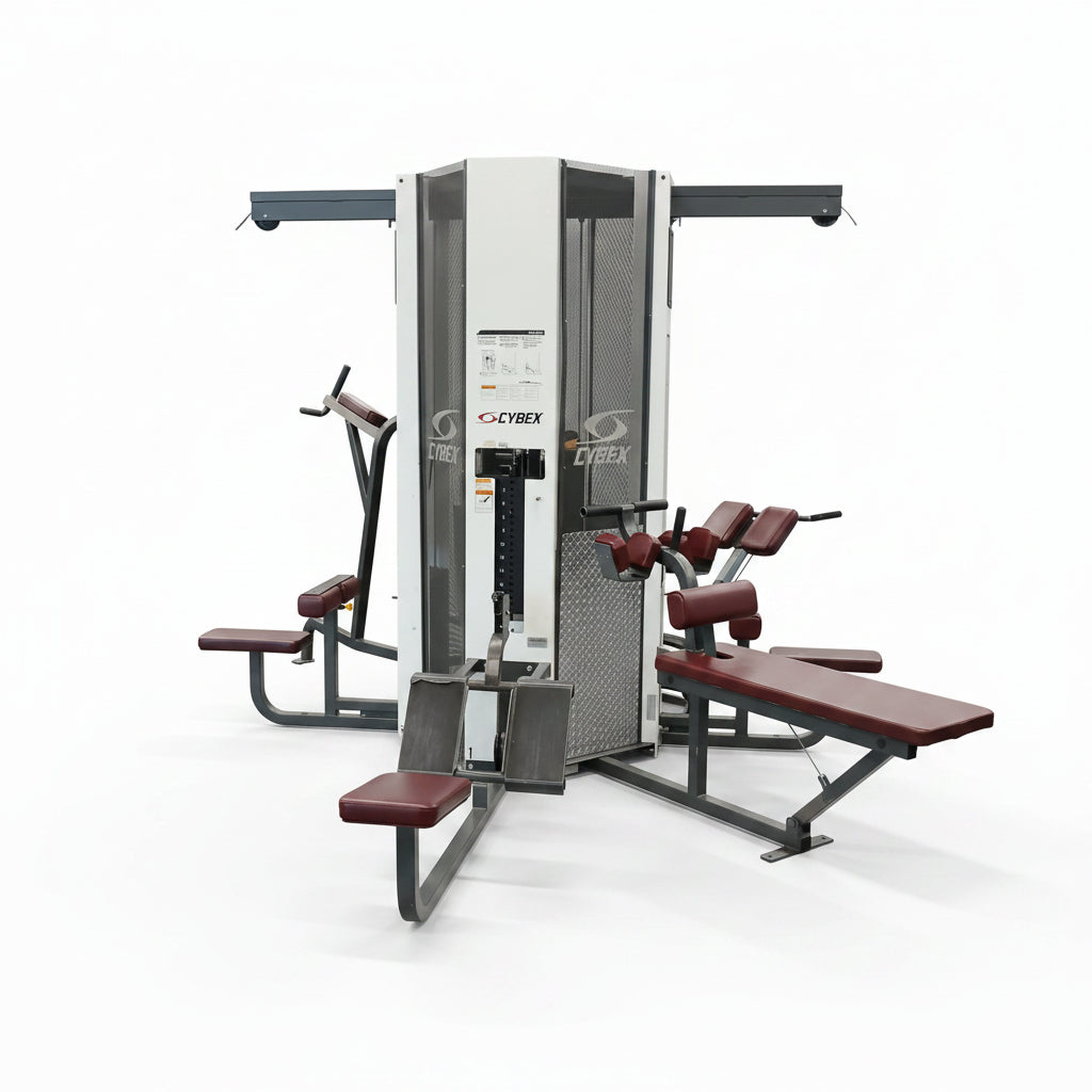 Cybex 4-Stack Modular Gym – Lat Pulldown, Low Row, VKR, Ab Bench & Hyperextension