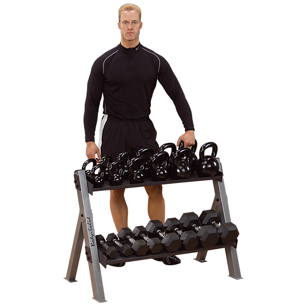 BODY SOLID DUAL DUMBBELL, KETTLEBELL RACK - GDKR100