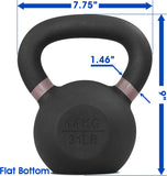 Yes4All Powder Coated Cast Iron Competition Kettlebell With Wide Handles & Flat Bottoms – 4, 6, 8, 10, 12, 14, 16, 20, 24, 32, 40kg