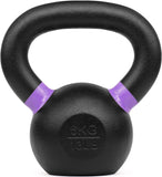 Yes4All Powder Coated Cast Iron Competition Kettlebell With Wide Handles & Flat Bottoms – 4, 6, 8, 10, 12, 14, 16, 20, 24, 32, 40kg