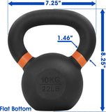 Yes4All Powder Coated Cast Iron Competition Kettlebell With Wide Handles & Flat Bottoms – 4, 6, 8, 10, 12, 14, 16, 20, 24, 32, 40kg