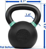 Yes4All Powder Coated Cast Iron Competition Kettlebell With Wide Handles & Flat Bottoms – 4, 6, 8, 10, 12, 14, 16, 20, 24, 32, 40kg