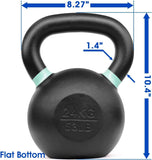Yes4All Powder Coated Cast Iron Competition Kettlebell With Wide Handles & Flat Bottoms – 4, 6, 8, 10, 12, 14, 16, 20, 24, 32, 40kg