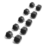 YORK RUBBER HEX DUMBBELL - 105 - 125 LB SET