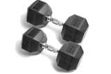 YORK RUBBER HEX DUMBBELL - 50 LBS