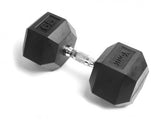 YORK RUBBER HEX DUMBBELL - 65 LBS
