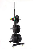 CFF vertical bumper plate storage rack and Olympic bar rack