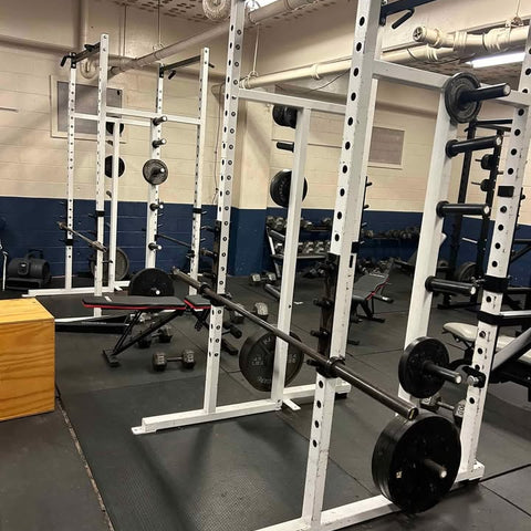 Promaxima Double Half Rack Squat Rack – White – Commercial Grade