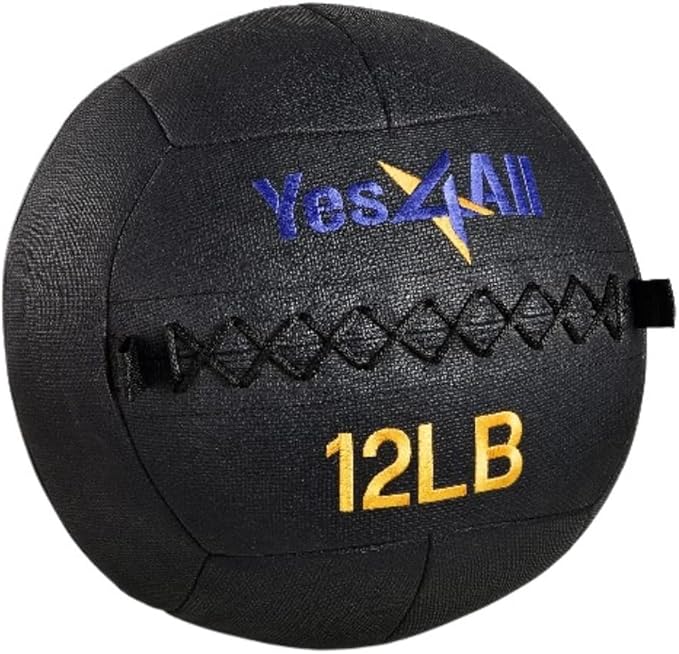 Yes4All 12lb Wall Ball – Soft Weighted Medicine Ball for Functional Fitness