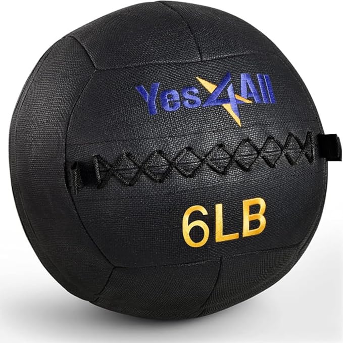 Yes4All 6lb Wall Ball – Soft Weighted Medicine Ball for Functional Fitness
