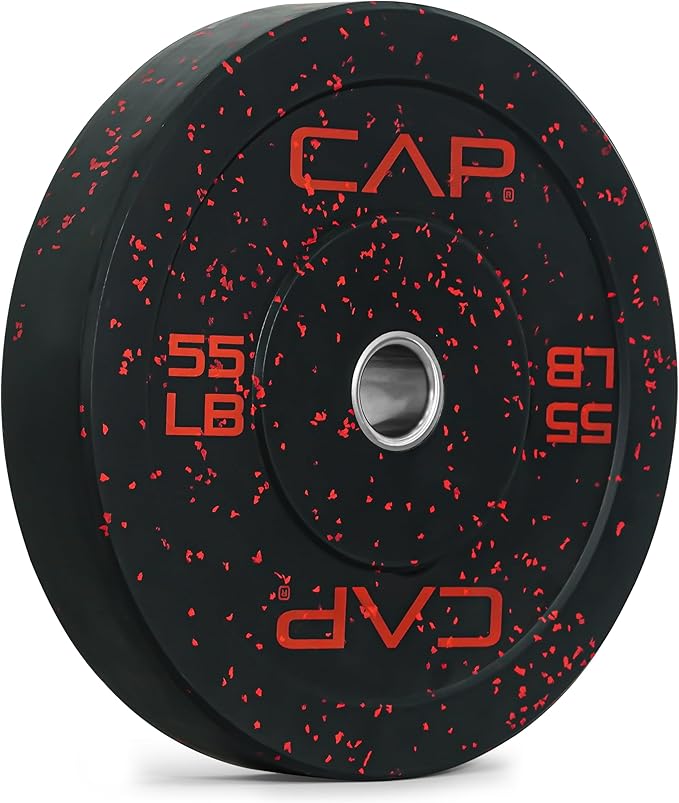 CAP Barbell 55 lb. Rubber Olympic Bumper Plate | Multiple Options/Colors