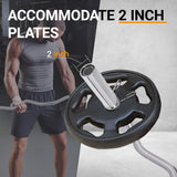 Olympic EZ Curl Barbell Bar 48", 2-Inch Curl Bar