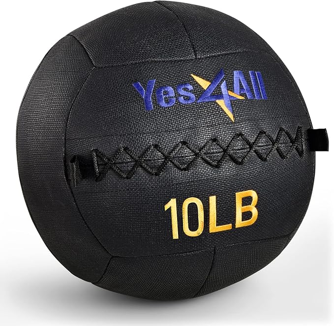 Yes4All 10lb Wall Ball – Soft Weighted Medicine Ball for Functional Fitness