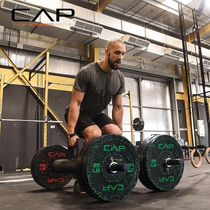 Weight Set Rubber Bumper Plates Durable Weightlifting Gear USA