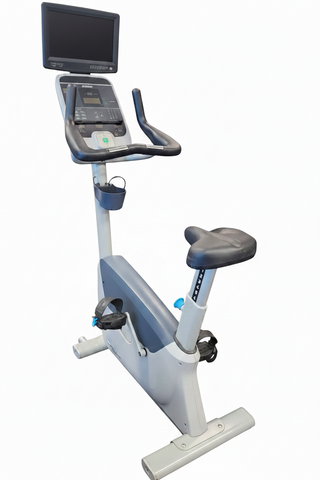 Precor UBK 615 Upright Bike with P10 Console and PVS screen front view