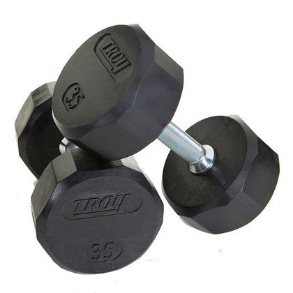 Troy TSD-R Pro Style Rubber Coated Dumbbells – 5-80 lbs Set