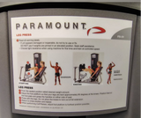 Side profile of Paramount FS-51 45-degree leg press showing steel frame construction