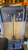  Close-up of the instructional placard and QR code on the Precor DSL0618 Glute Extension, providing text-free setup and exercise demonstrations.