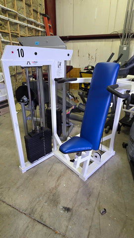 Promaxima P-105 Selectorized Shoulder Press with dual overhead handles and blue pads, Lancaster PA