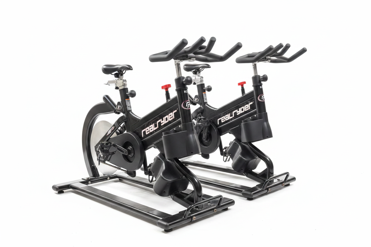 Real Ryder ABF8 Indoor Group Cycling Bike with Console – Articulating Frame