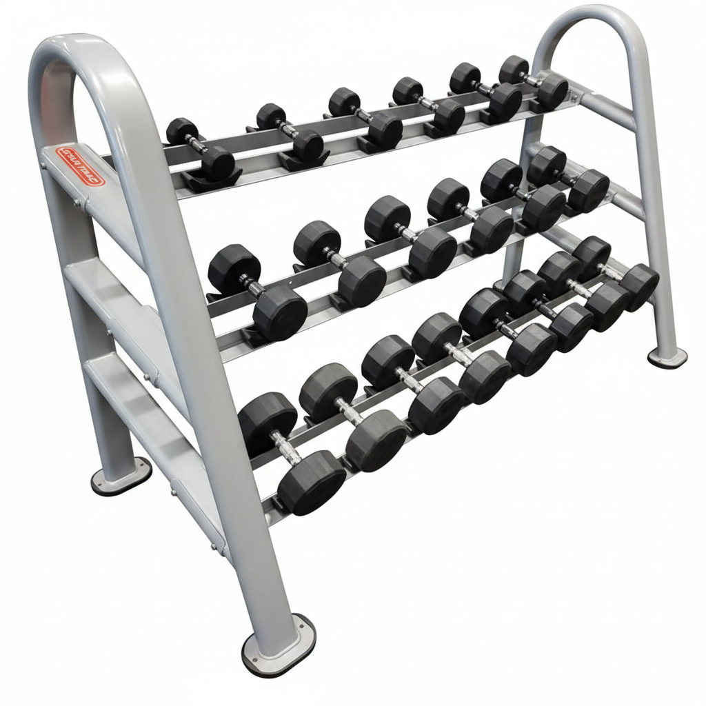 Star Trac Instinct 3-Tier Dumbbell Rack IN-R1018597 + CAP 5-50lb Set