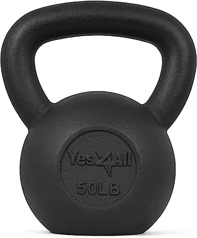 Yes4All Powder Coated Cast Iron Kettlebells in lbs.