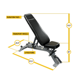 BODY SOLID PRO CLUBLINE ADJUSTABLE BENCH - SFID325 - Dimensions