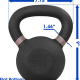 Yes4All Powder Coated Cast Iron Competition Kettlebell With Wide Handles & Flat Bottoms – 4, 6, 8, 10, 12, 14, 16, 20, 24, 32, 40kg