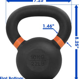 Yes4All Powder Coated Cast Iron Competition Kettlebell With Wide Handles & Flat Bottoms – 4, 6, 8, 10, 12, 14, 16, 20, 24, 32, 40kg