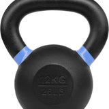 Yes4All Powder Coated Cast Iron Competition Kettlebell With Wide Handles & Flat Bottoms – 4, 6, 8, 10, 12, 14, 16, 20, 24, 32, 40kg