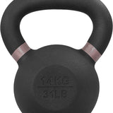 Yes4All Powder Coated Cast Iron Competition Kettlebell With Wide Handles & Flat Bottoms – 4, 6, 8, 10, 12, 14, 16, 20, 24, 32, 40kg