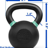 Yes4All Powder Coated Cast Iron Competition Kettlebell With Wide Handles & Flat Bottoms – 4, 6, 8, 10, 12, 14, 16, 20, 24, 32, 40kg
