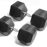 YORK RUBBER HEX DUMBBELL - 100 LBS