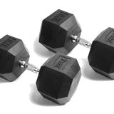 YORK RUBBER HEX DUMBBELL - 120 LBS
