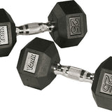 YORK RUBBER HEX DUMBBELL - 25 LBS