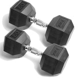 YORK RUBBER HEX DUMBBELL - 50 LBS