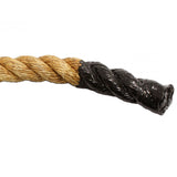 Manila climbing rope with sealed boot end