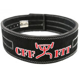 Black leather weightlifting lever belt
