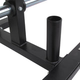 Olympic Bar and bumper plate rack