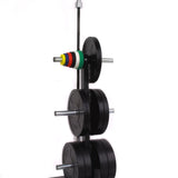 CFF vertical bumper plate storage rack and Olympic bar rack